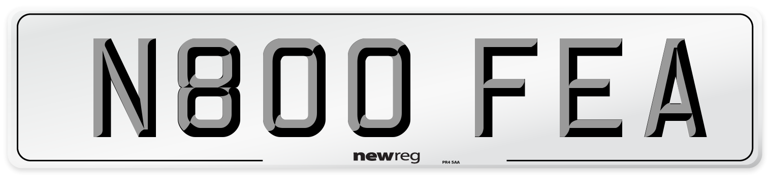 N800 FEA Number Plate from New Reg